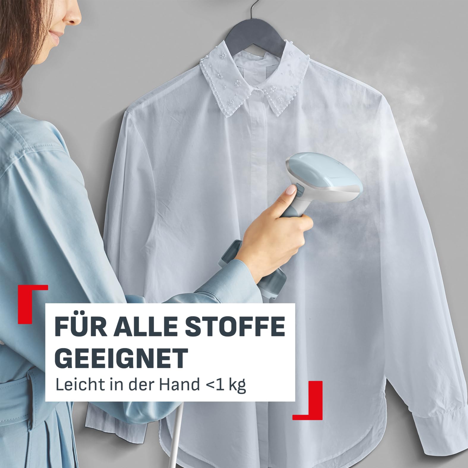 Tefal Access Steam Pocket Dampfbürste, Ultrakompaktes Design, Abklappbarer Bügelkopf, In 15 Sekunden betriebsbereit, 1300 W, Kont. Dampfabgabe bis zu 20 g/Minute, Leicht, 120 ml-Wassertank DT3041E1