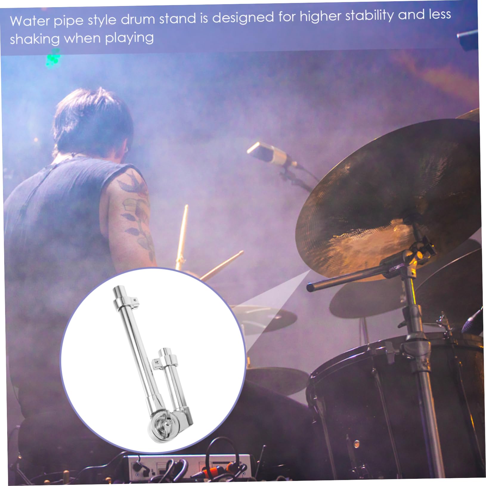 Hemobllo Support Tom Drum Robuste Matériel Tambour Fixation Stable et Réglable pour Instrument de Percussion Adapté Aux Musiciens Débutants et Étudiants