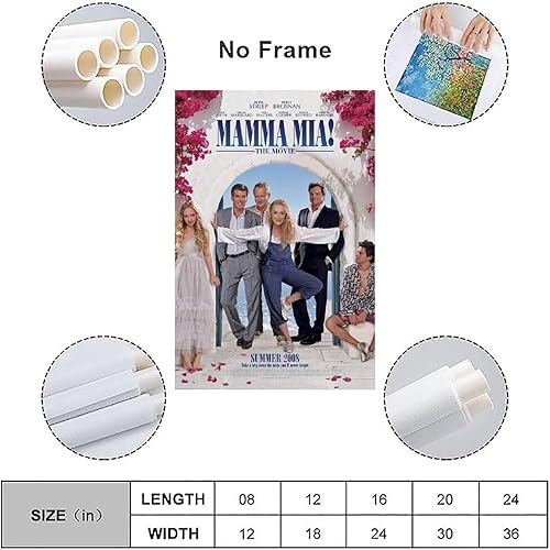 Miniatura 3 de Póster de película estética de los años 90 Mamma Mia! Impresiones en lienzo HD para pared, decoración estética de habitación, 12 x 18 pulgadas (11.8