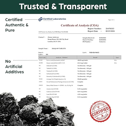 Miniatura 6 de Tabletas Shilajit de 30,000 MG, Shilajit Himalayan Organic, con ácido fúlvico y más de 85 minerales traza, más eficaz que la resina y cápsulas de
