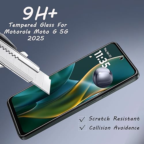 Miniatura 3 de Paquete de 3 protectores de pantalla para Motorola Moto G 5G 2025G Power 2025, protector de vidrio templado, fácil de instalar, dureza 9H,