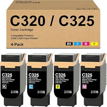 C320 C325 Toner Cartridges High Capacity Compatible with Xerox | 006R04820 006R04821 006R04822 006R04823 Toner Cartridge Replacement for C320 C325 Printer 4Pack,Black Cyan Magenta Yellow