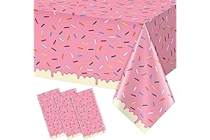3-Piece Sprinkle Donut Tablecloth for Sweet Celebrations