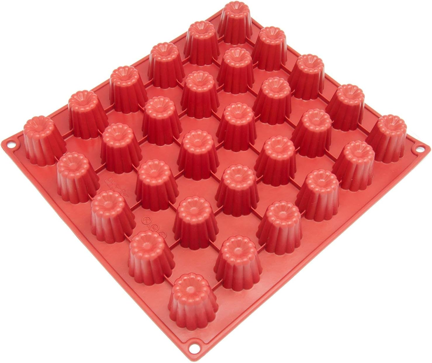 Freshware 30-Cavity Mini Silicone Mold for Caneles and Bordelais Fluted Cakes