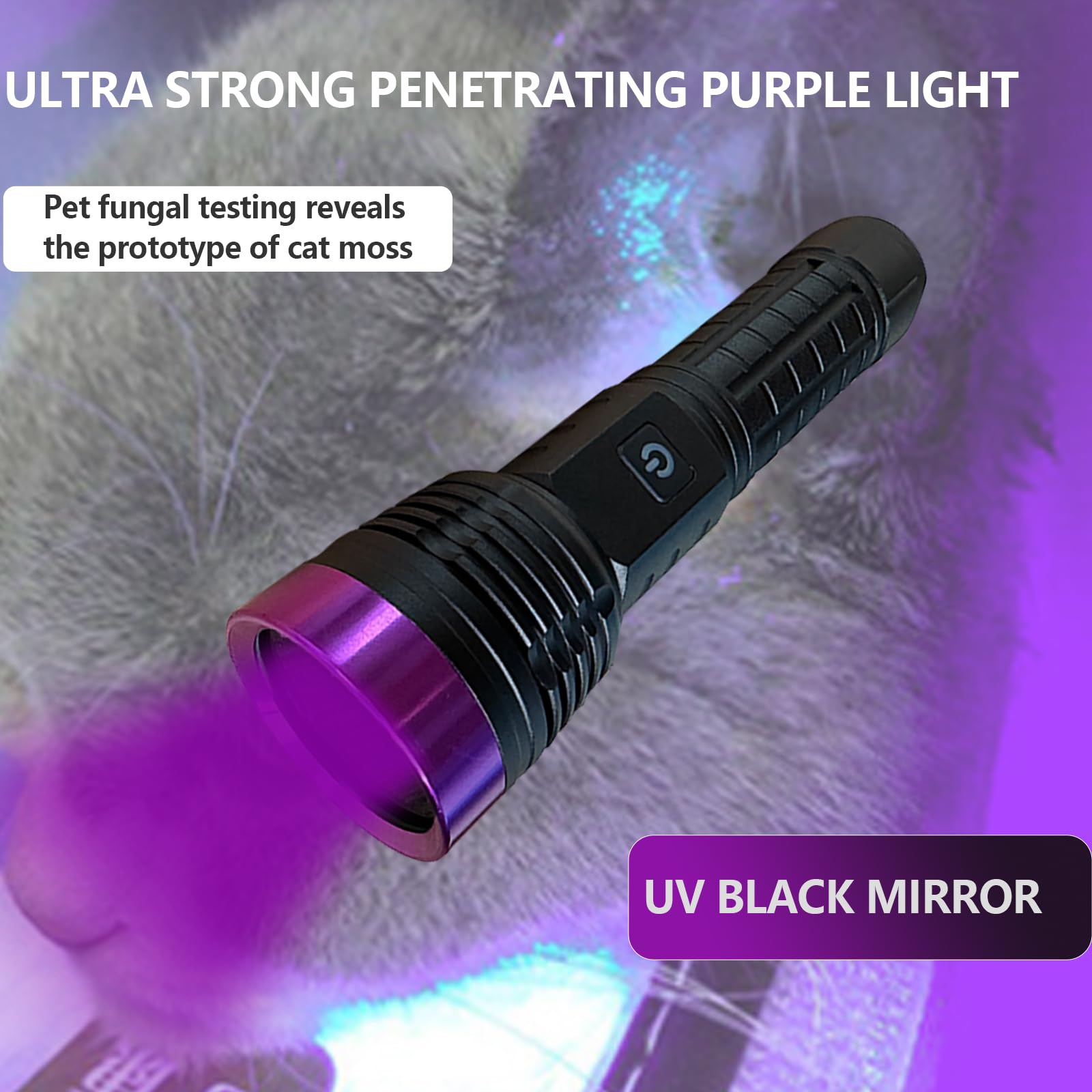 Linterna UV de luz negra, 365 nM, recargable, detector de orina ultravioleta de alta definición para orina de gato, manchas, chinches