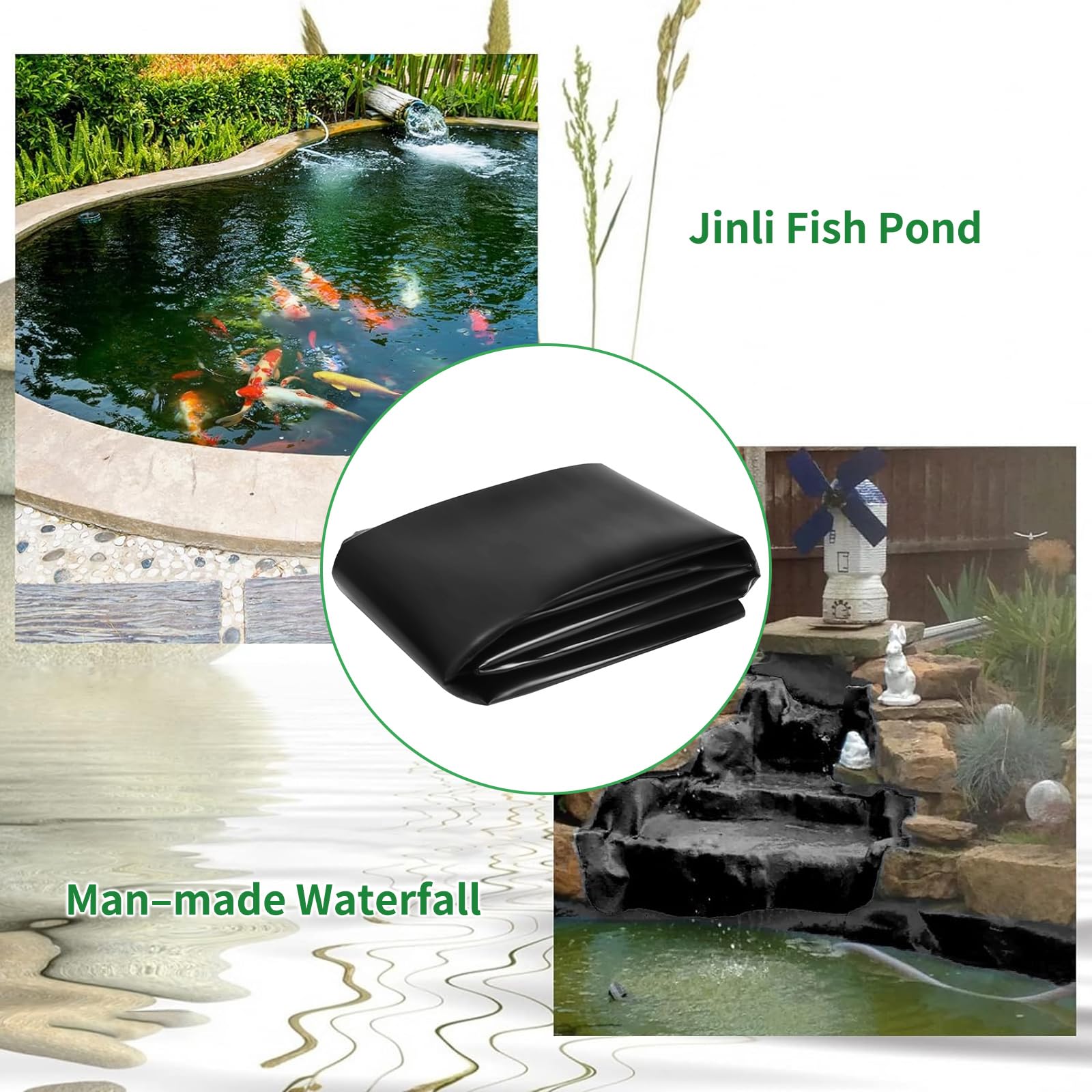 DAZZTIME Revestimiento de Estanque,0.5 mm de Espesor 2x3m Lona Estanque,Lona para Estanque,Revestimiento de Estanque de Goma,Pond Liner para Estanques,Construcc,Fuentes,Jardines Acuáticos y Cascadas