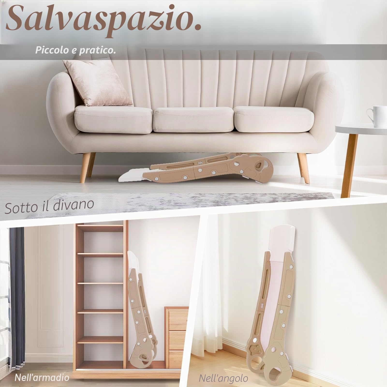 Scivolo per Bambini Pieghevole per Divano e Letto, Interno/Esterno, Verde