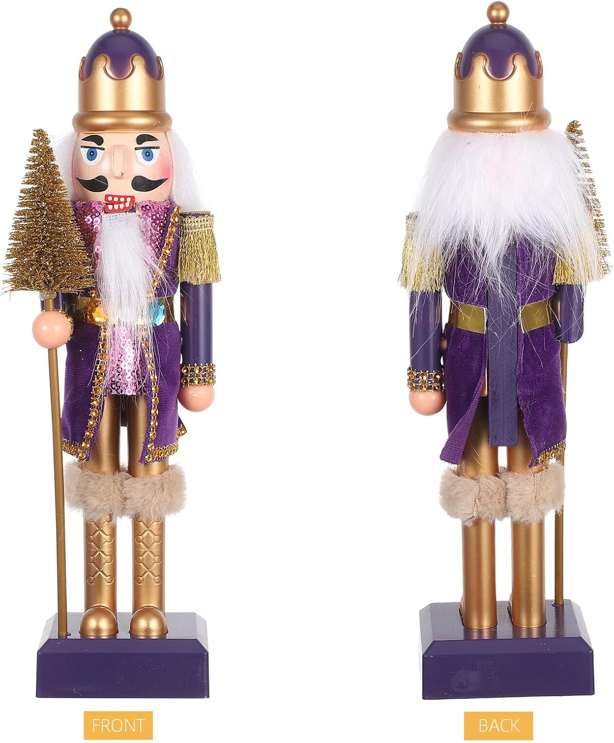 Purple Christmas Nutcracker Figurine Plastic Nutcracker Sculpture Holiday Table Centerpiece Xmas Fireplace Decoration Without Light Or Music