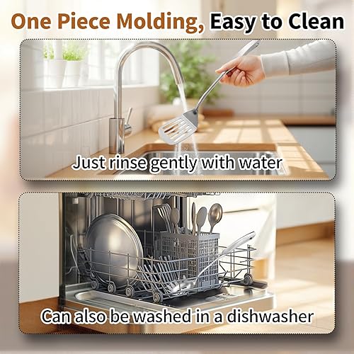 Miniatura 6 de Newness - Juego de 4 utensilios de cocina de acero inoxidable 304, accesorios de cocina de metal, incluye cucharón de sopa, cuchara espumadera