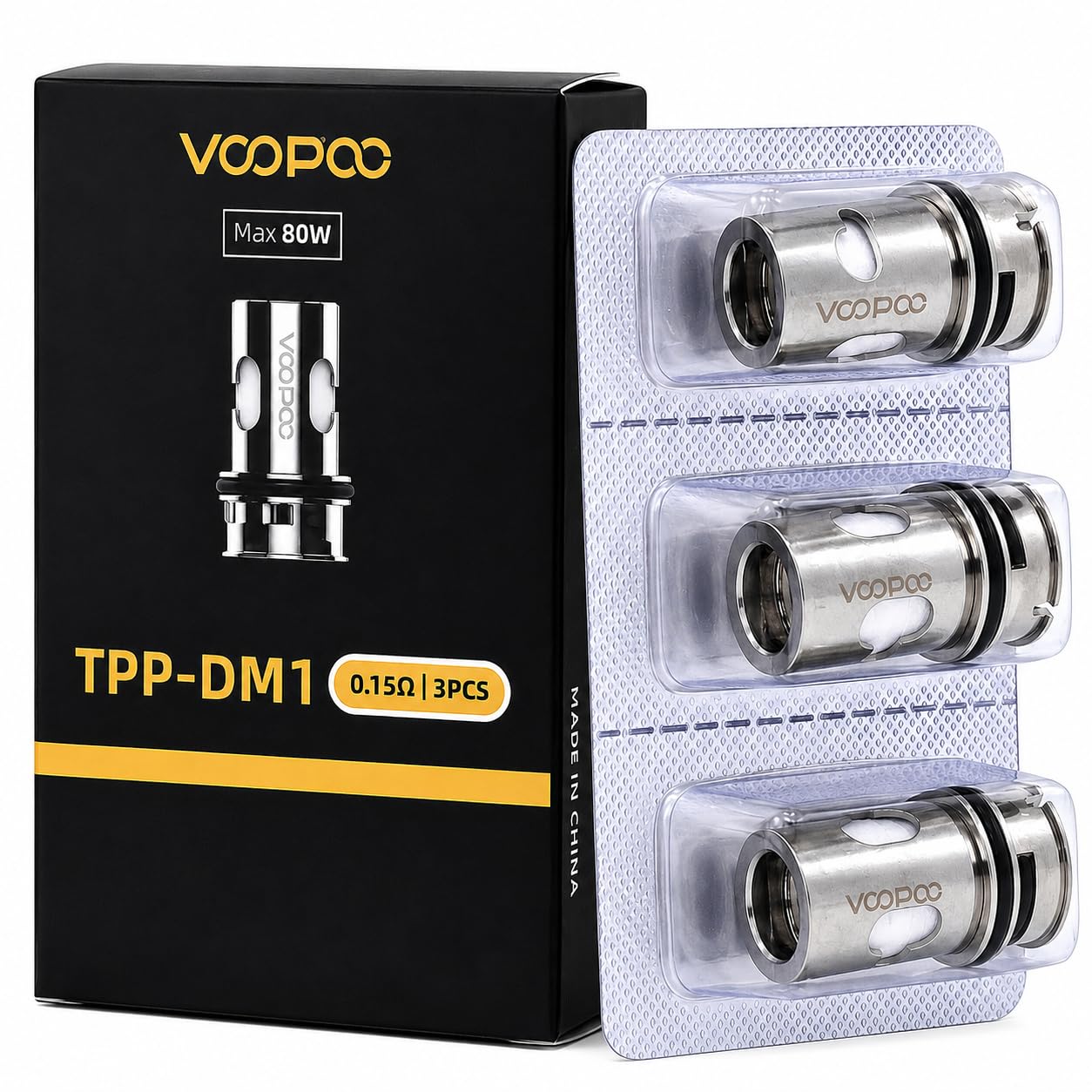 VOOPOO TPP DM1 Coils 0.15 Ohm Dual Mesh DTL Atomiser Heads [Pack of 3]