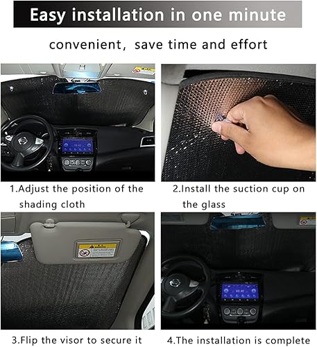 Miniatura 7 de Parasol para parabrisas de automóvil con bonitos personajes de anime, accesorios para la mayoría de automóviles, mantiene tu vehículo fresco, 51 x