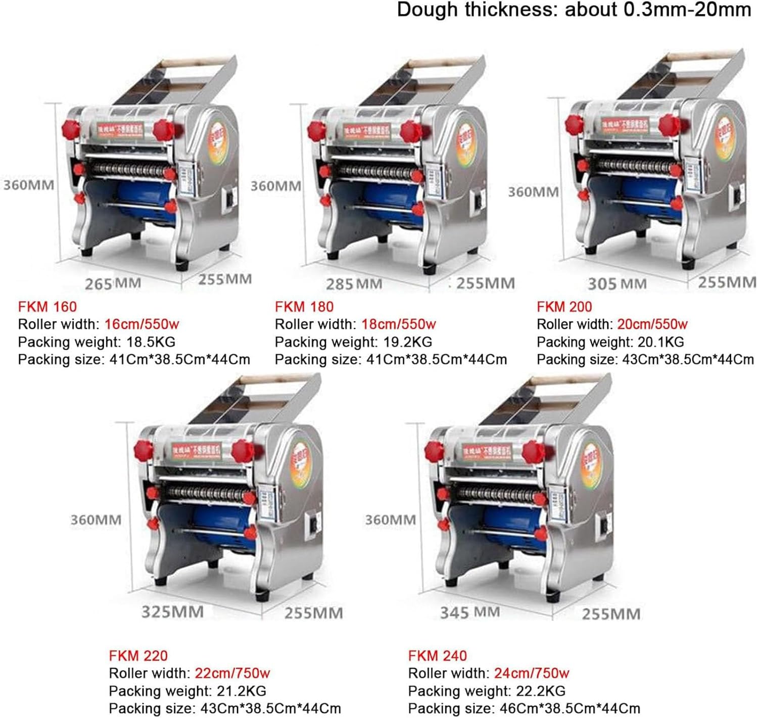 Electric Pasta Maker Noodle Machine Automatic Noodle Maker Multifunctional Noodle Press Electric Dough Rolling Machine for Kitchen Squeezed Dumpling Skin Kitchen Tool,FKM-240