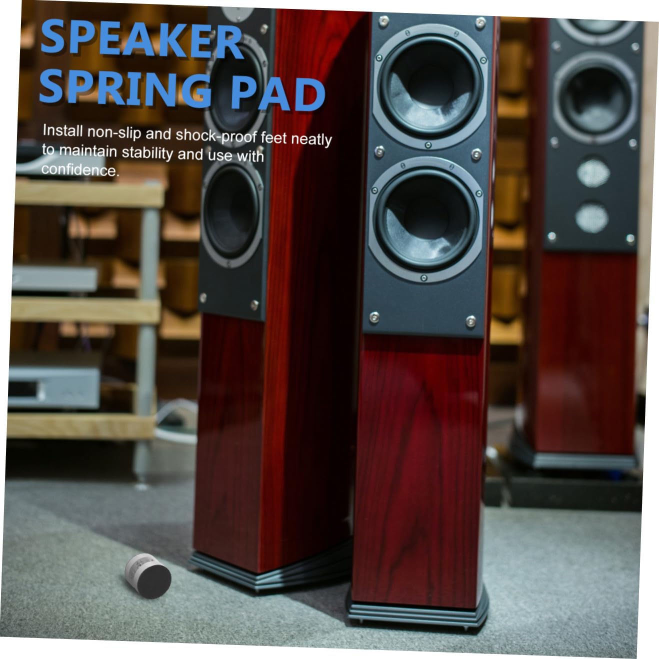 HEMOTON 4pezzi Piedini Molla per Casse Smart Speaker Antiscivolo e Ammortizzatori Vibrazioni in Lega di Alluminio e Gomma per Uso Domestico e Desktop