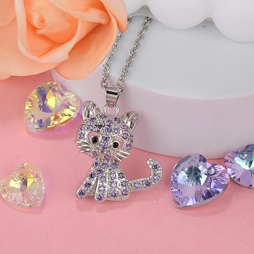 Miniatura 3 de Collar con colgante de amistad con diseño de corazón o gato, mejor amigo para niñas, de acero inoxidable 316L