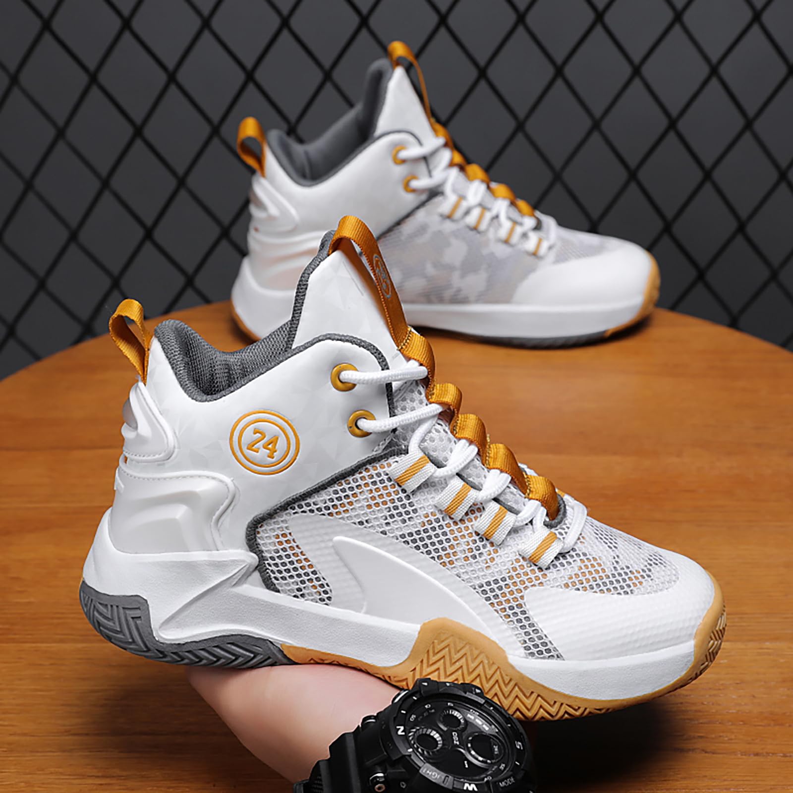 Basketballschuhe Kinder für Jungen Mädchen Sportschuhe Leicht Atmungsaktive Turnschuhe High Top Sneaker