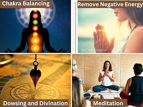 Miniatura 3 de Jet Gold Plated Cono Pendulum Pot Chamber Reiki Wiccan Free Booklet Jet International Crystal Therapy Healing Dowsing A++ Respuestas espirituales