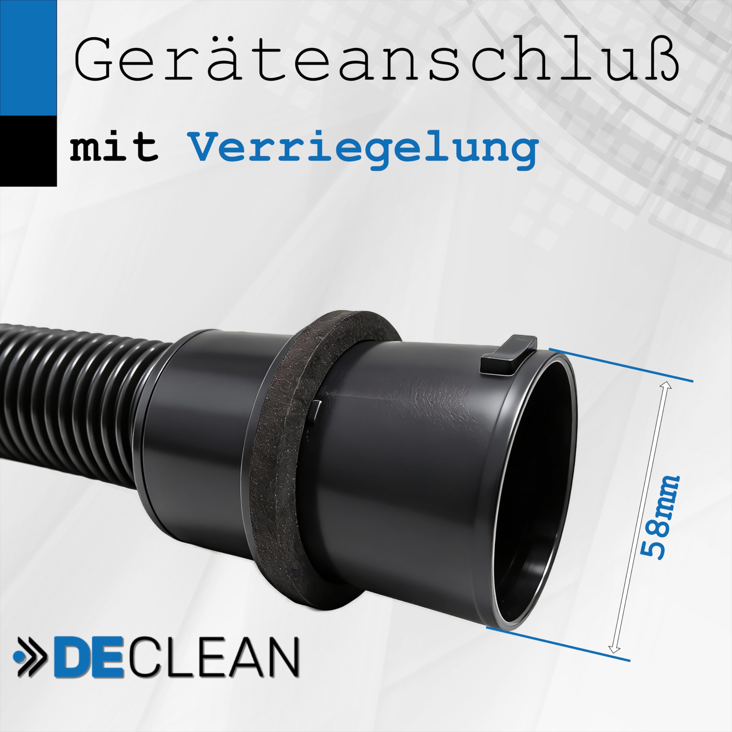 8 m Saugschlauch kompatibel mit Kärcher NT 14/1 NT 25/1 NT 27/1 NT 35/1 | DeClean passend für Kärcher NT 40/1 NT 45/1 NT 48/1 NT 55/1 NT 65/2 NT 301 NT 351 NT 360 NT 361 362 501 551 Staubsauger
