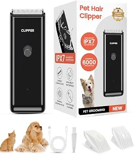 Tawiijou Pet Clippers for Dog Hair Grooming Low Noise, Rechargeable Cordless Cat Shaver with Ceramic Blade,Portable Pet Hair Trimmer for Matted & Long Hair