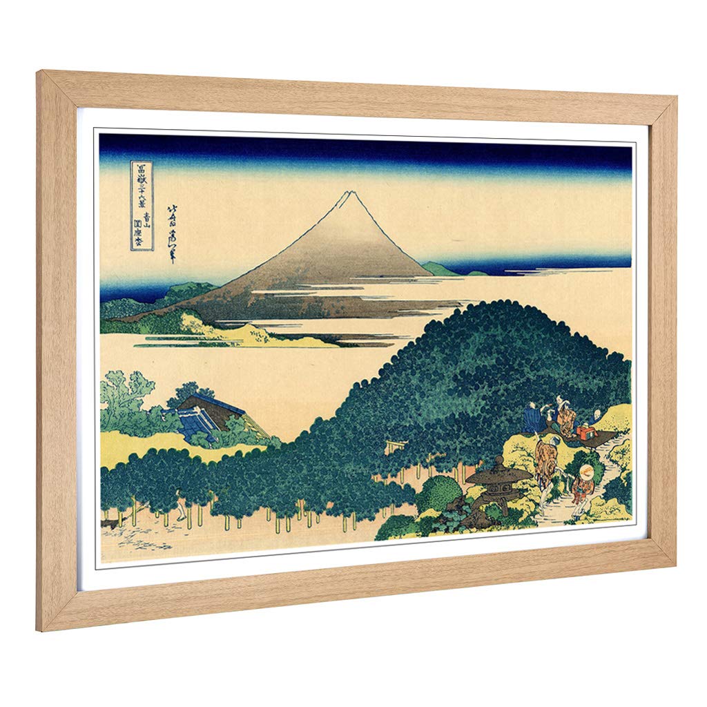Big Box Art Framed Print of Hokusai Japanese Oriental Kamakura Design | Wall Art Picture | Home Decor for Kitchen, Living Room, Bedroom, Hallway, Oak, A2 / 24.5x18 Inch / 62x45cm