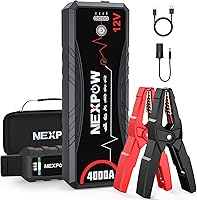 NEXPOW Q11 4000A Jump Starter: Portable Battery Booster for All Gas & 10L Diesel Engines, USB QC3.0, LED Light