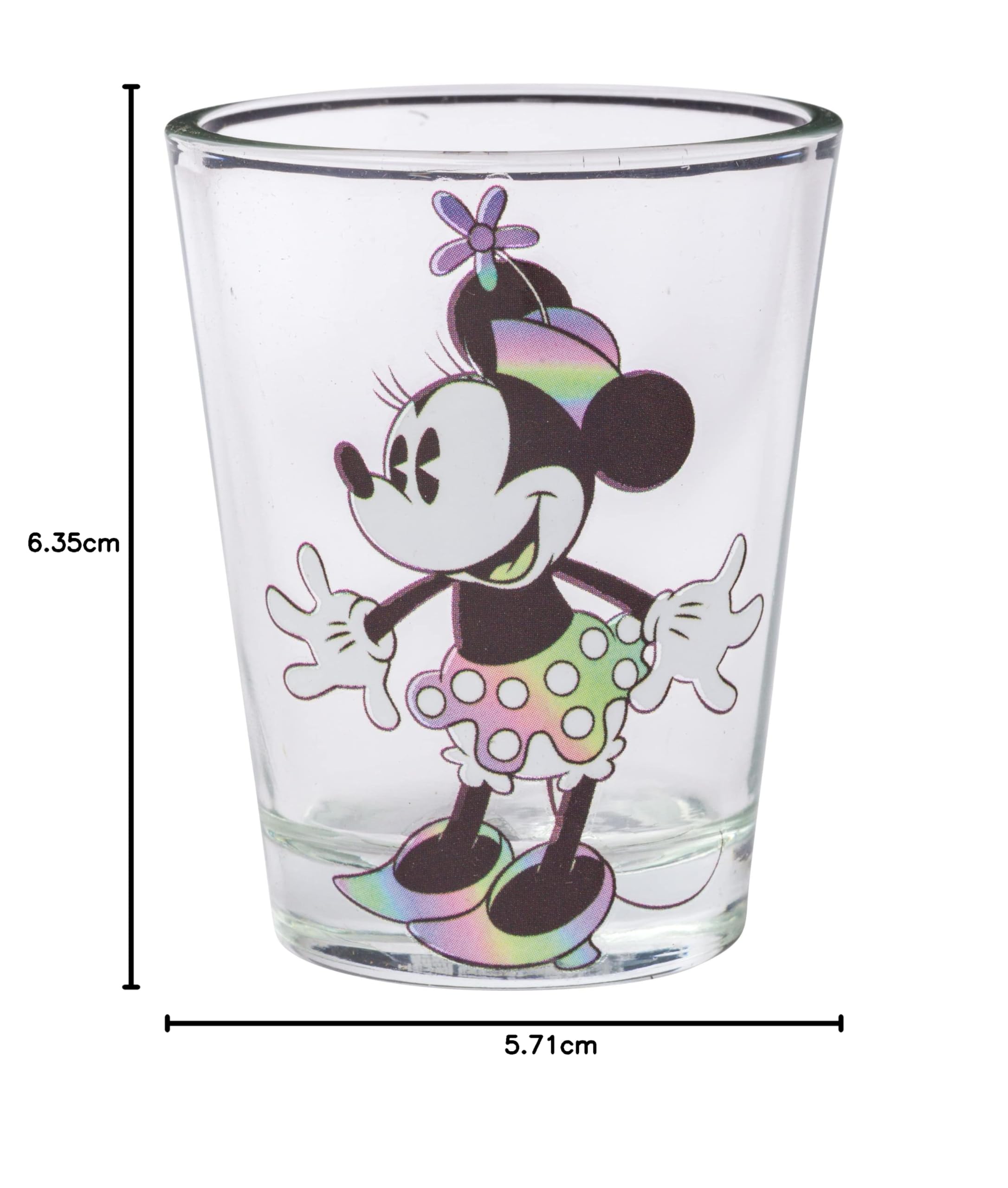 Silver Buffalo Mickey Minnie Rainbow Warp Mini-Glas-Set, 42,5 ml, 4 Stück