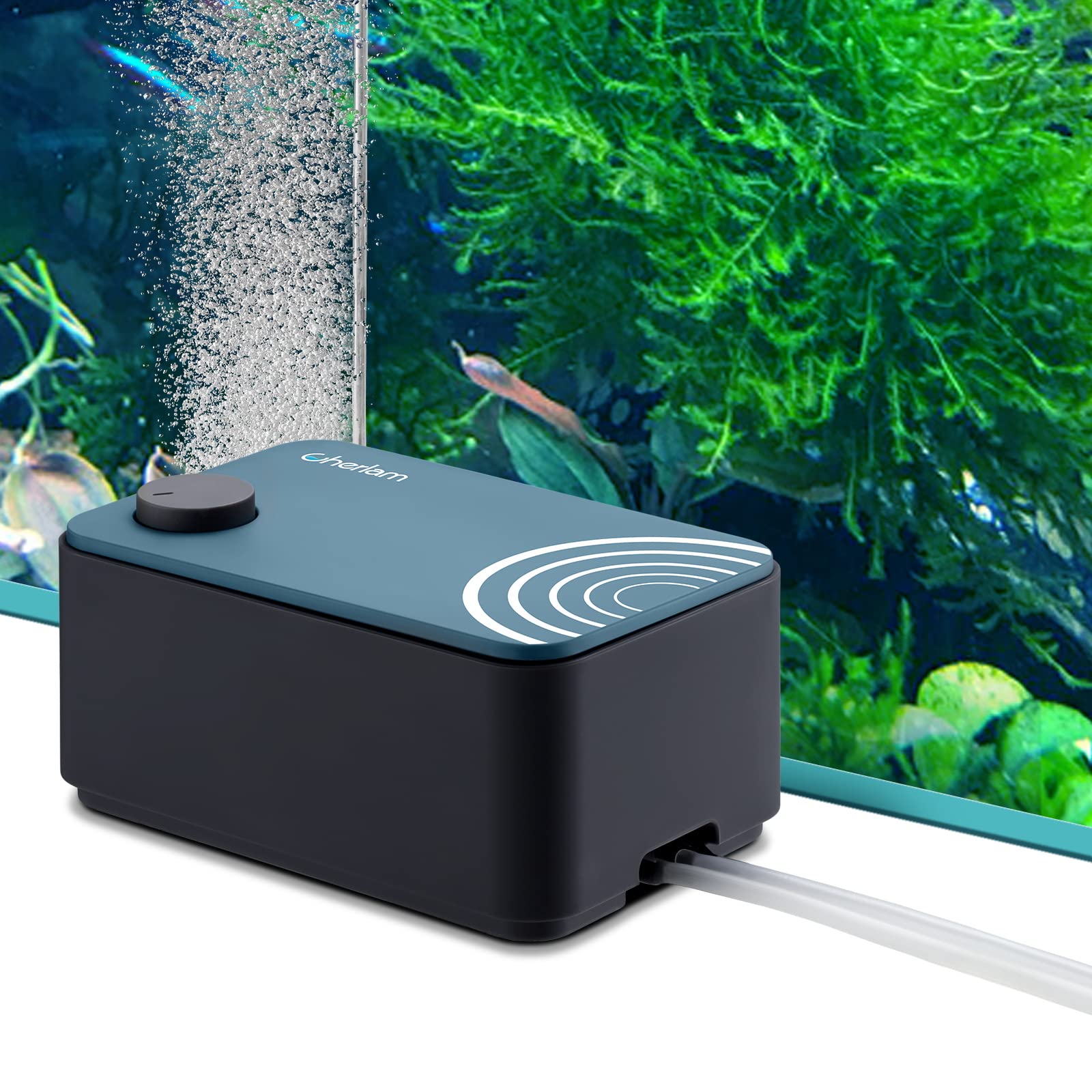 Aquarium Air Pump,CHERLAM 3 Models Oxygen Pump-2W-5W-8W with Adjustable Value, Ultra-Quiet Household Fish Air Pump, Fish Tank Air Oxygen Pump with Fine Bubbles for Fish Tanks of Different Sizes
