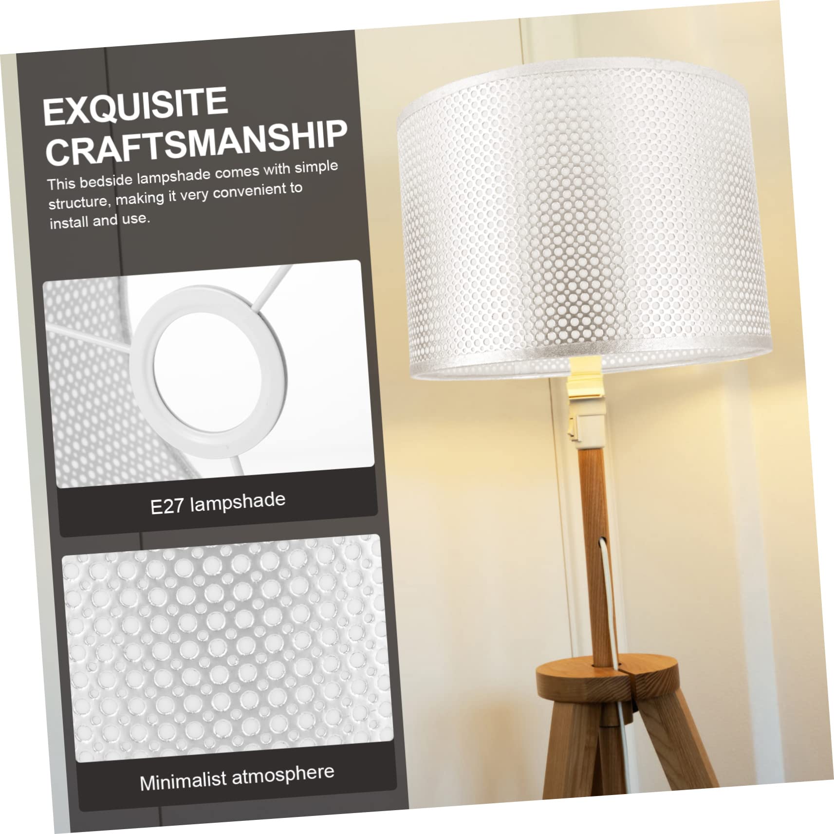 Moderner Lampenschirm aus Stoff Ersatzschirm für E27 Tischlampe