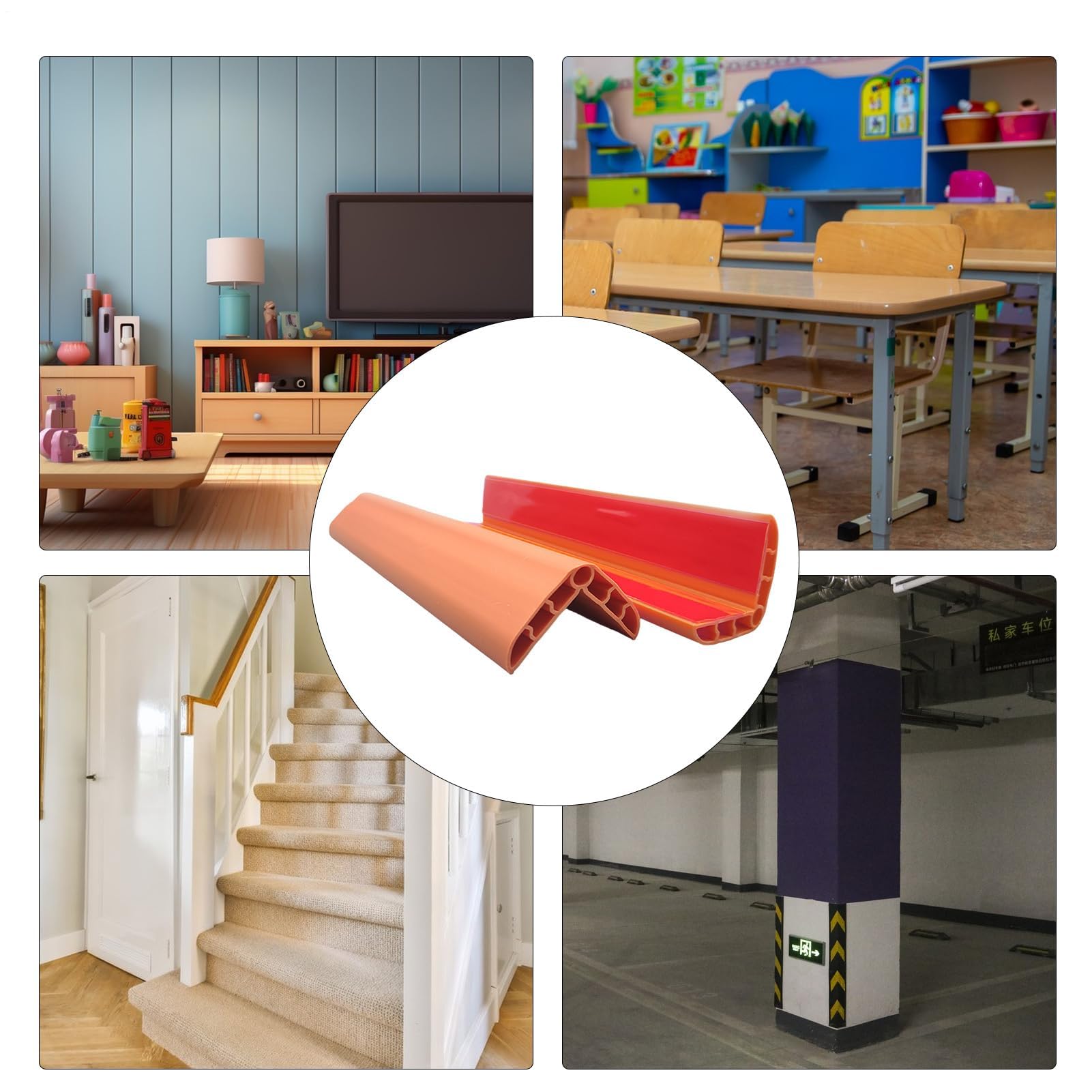 Protezioni angolari adesive per mobili, 90 cm, anti-collisione, paracolpi per cameretta, camino, telaio del letto, bancone, scale, garage