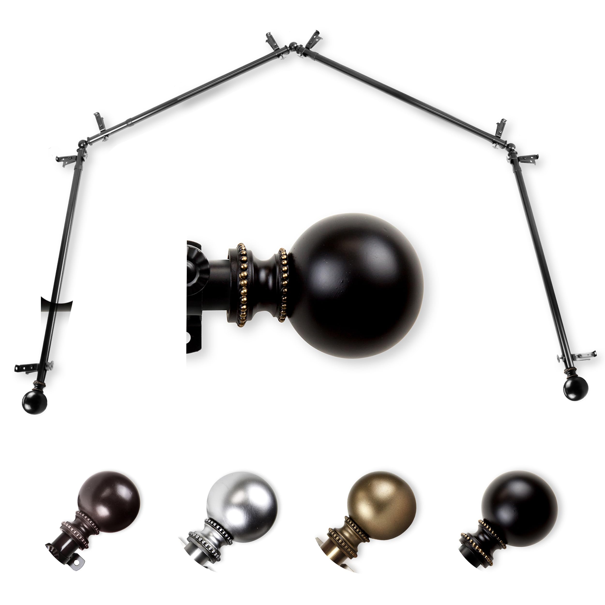 Ferrero 4-Sided Bay Window Curtain Rod