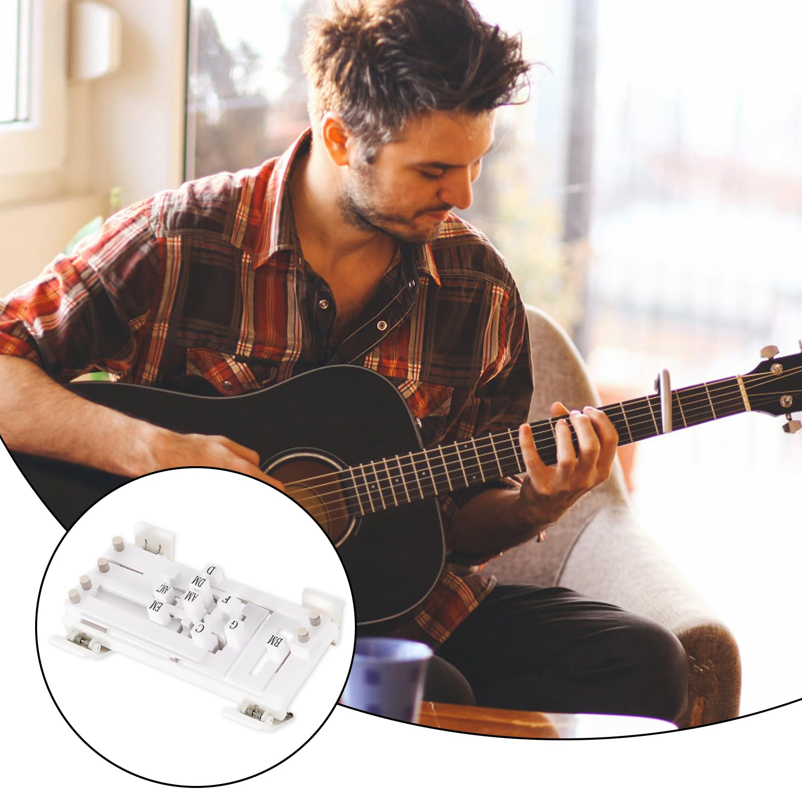 Gitarrenakkord Presser, Gitarren Akkord Trainer, Gitarrenhilfs-Akkordwerkzeug, Gitarren Akkordwechsler Werkzeugset, Gitarren-Akkorddrücker Geeignet für Gitarrenanfänger