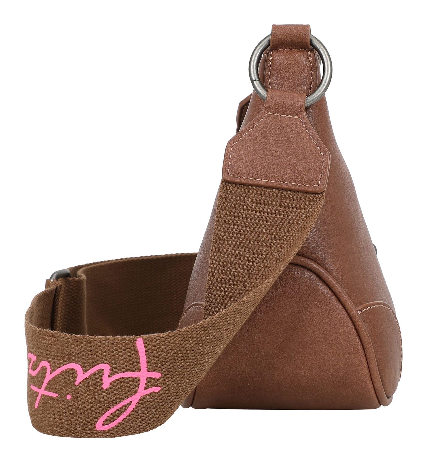 Fritzi Cross Lou Crossbody Damen Umhängetasche Schultertasche Lederimitat Reißverschluss Gurt Alltag Reisen Freizeit 26 x 22 x 10 cm – Schwarz, Grau, Braun, Blaugrau, Beige, Taupe, Blau, Rot, Gelb