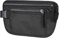 Pochete Doleira Antifurto Porta Dinheiro e Passaporte Discreto para Viagem e Seguro para Usar sob a Roupa – Leve, Fina e Resistente à Água com Cinto Elástico Ajustável