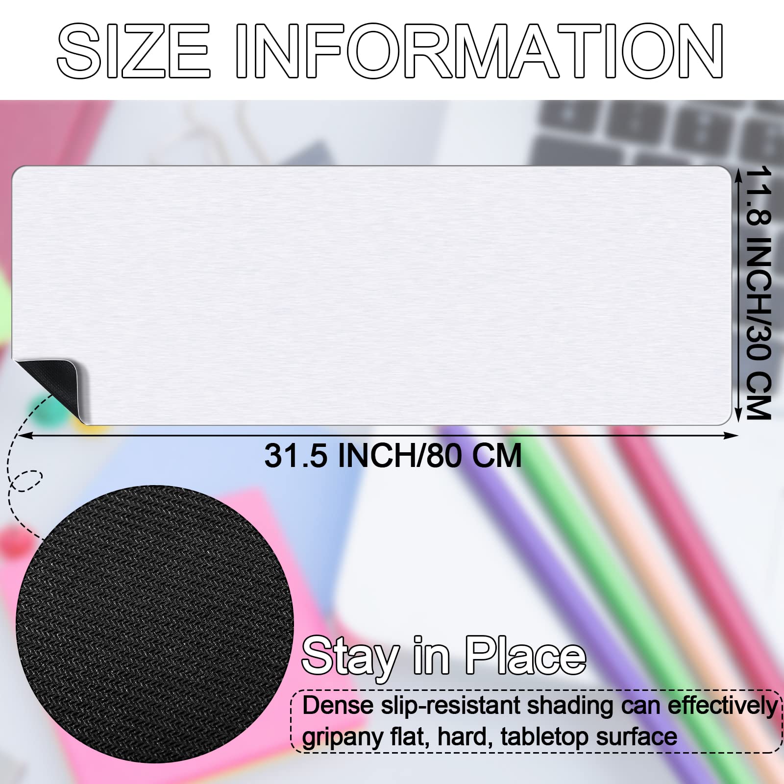 SATINIOR 3 Pieces Sublimation Mouse Pads Valentine's Pad Large DIY with 2 Rolls Heat Resistant Tapes Long Extended Mousepad for Transfer Present