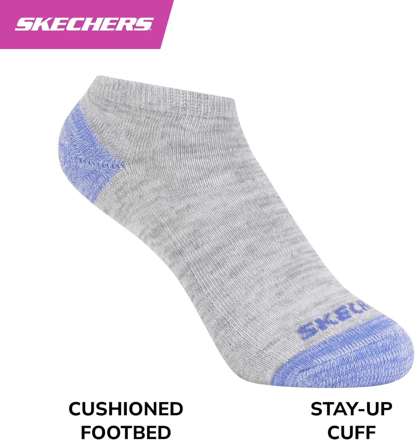 Skechers Girls 10-pack Performance No Show Socks, Everyday Wear for Kids, Soft & Comfort-fit - Image 3
