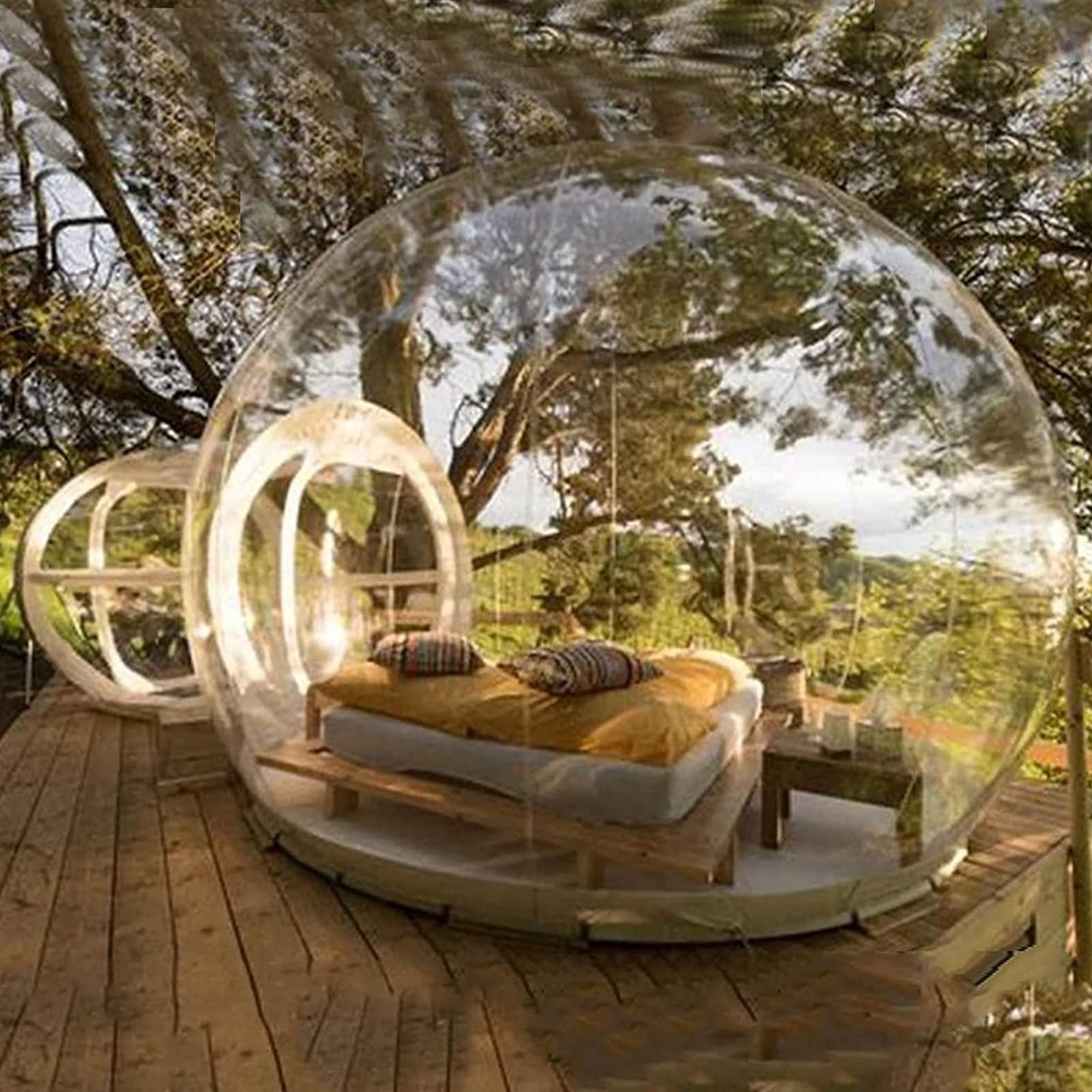 VICIYOO Inflatable Bubble Camping Tent, Transparent Inflatable Room Tent with Single Tunnel Dome for Garden Hotel with Blower : Sports & Outdoors