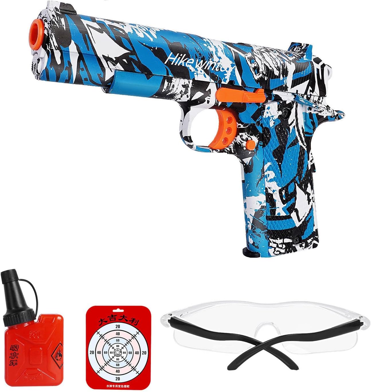 Splatter Ball Gun,Manual Gel Gun with 10000 Balls,Orby Gun for Backyard and Outdoor Activities,Team Game Gift for Boys and Girls Ages 12+ (Yellow)