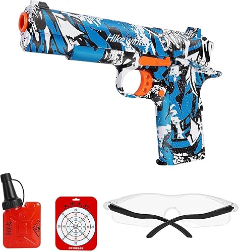 Pistola de bolas de salpicadura, pistola de salpicaduras manual con 10000 bolas de gel, pistola de juguete para patio trasero y actividades al aire