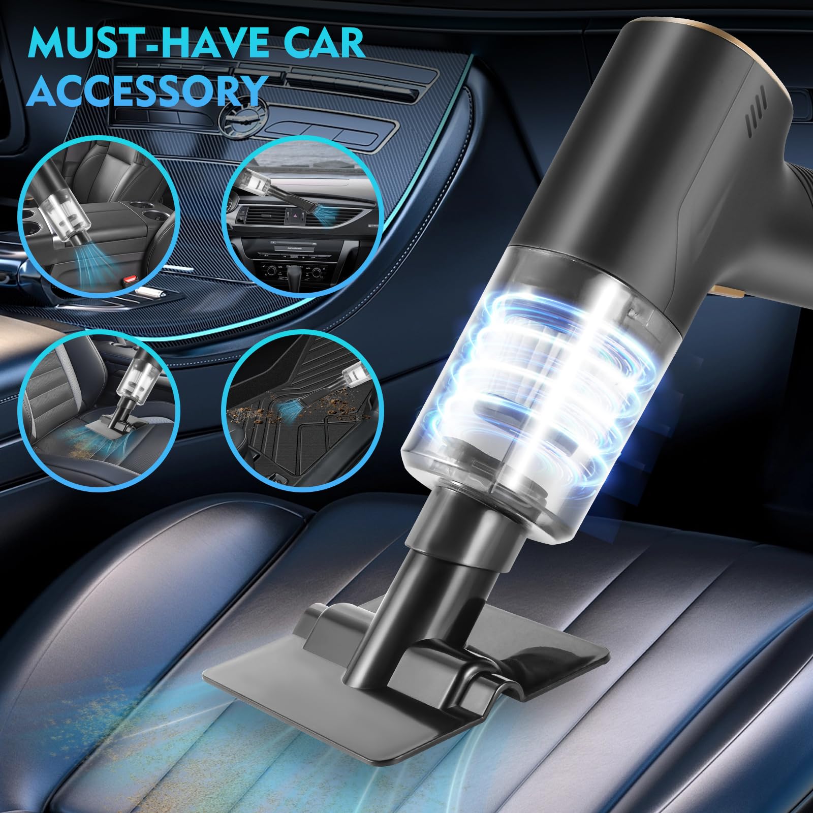 Amazon.co.jp: KIYILEAF 2イン1 コードレス 車用掃除機 9000Pa