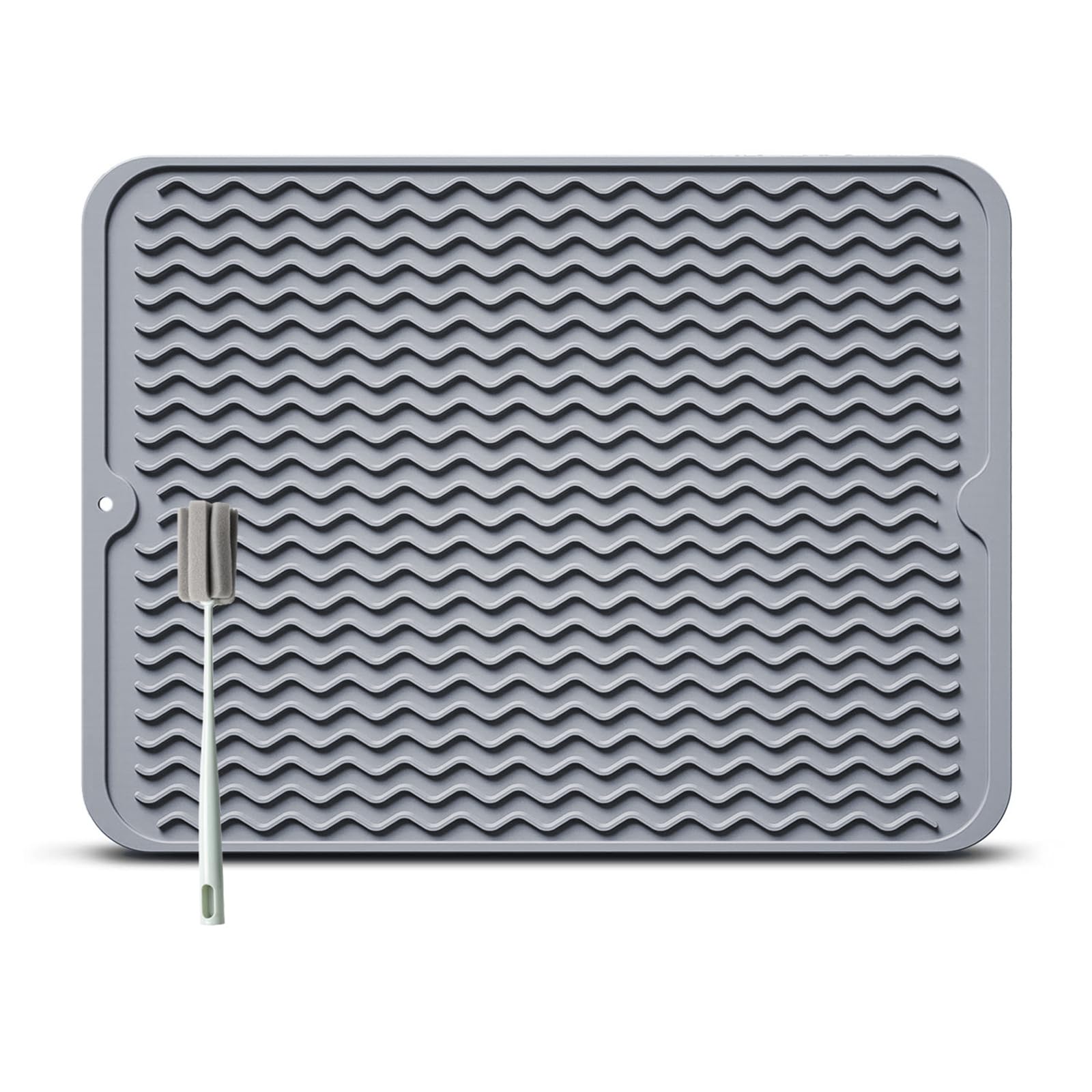 Grand Tapis Égouttoir Vaisselle Bibykivn 50x40cm Silicone - Antidérapant Pliable Résistant Chaleur