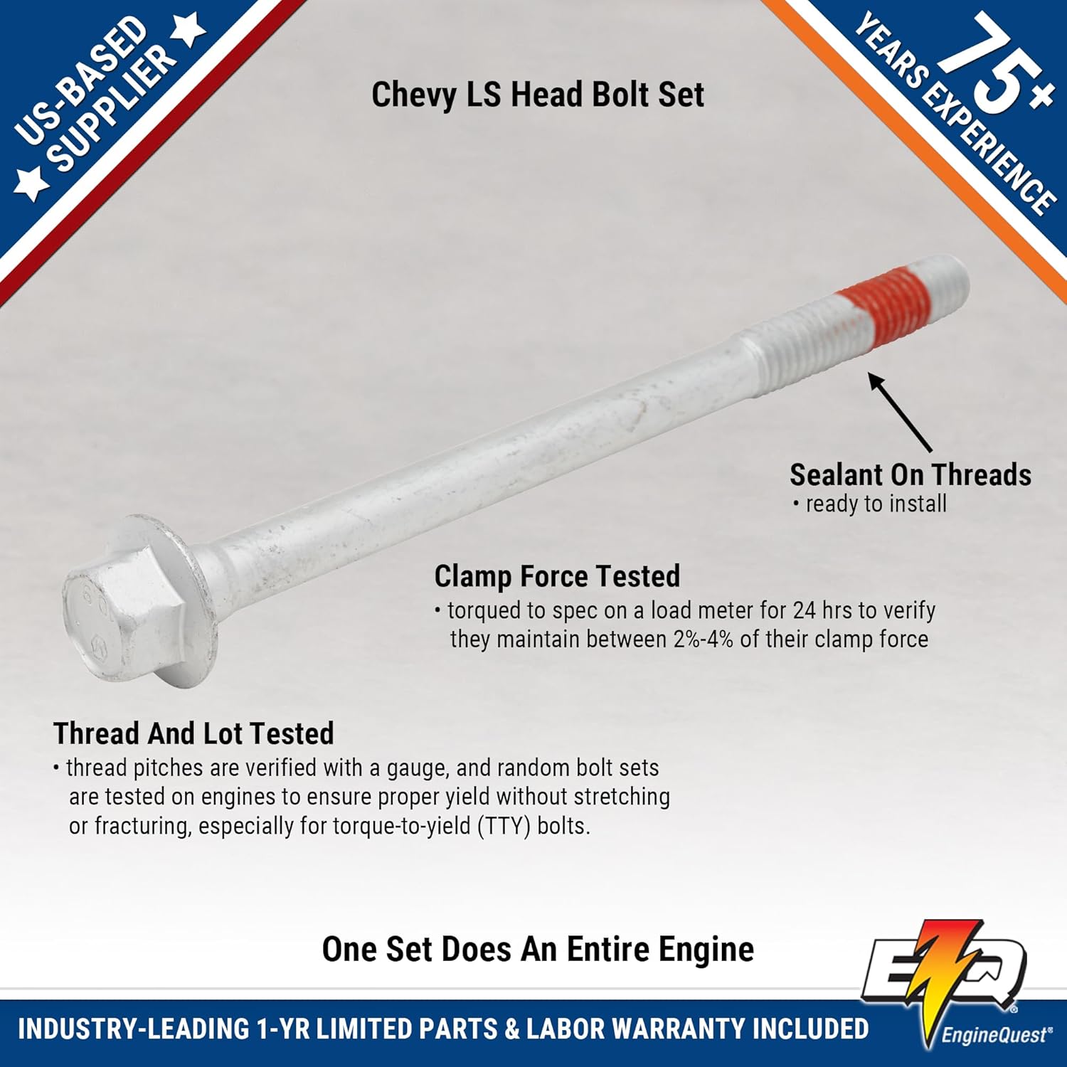 LS Cylinder Head Bolt Set | Fits 1999-2003 LS 4.8L, 5.3L, 5.7L, 6.0L Engines | Direct Replacement for LS1, LS6, LQ4, LQ9, LM7 | Complete Kit for Both Heads