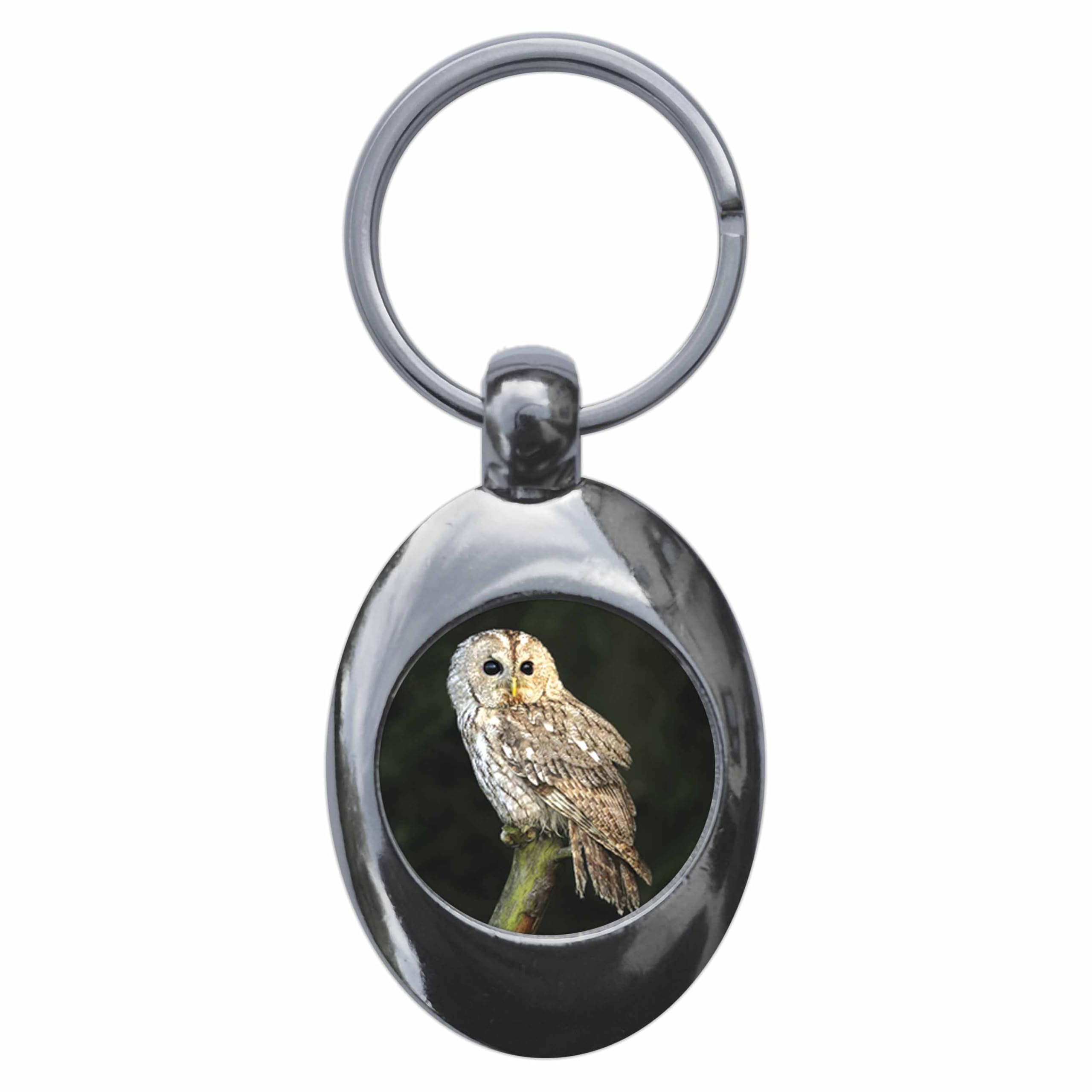 Ozorath Tawny Owl Keyring Keychain Key Ring Chain With Trolley Coin