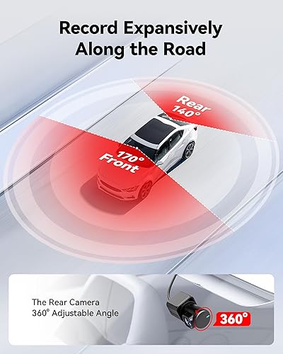 Miniatura 3 de REDTIGER Cámara de tablero frontal trasera, cámara de tablero Full HD 4K/2.5K para automóviles, incluida tarjeta de 32 GB, GPS Wi-Fi integrado,