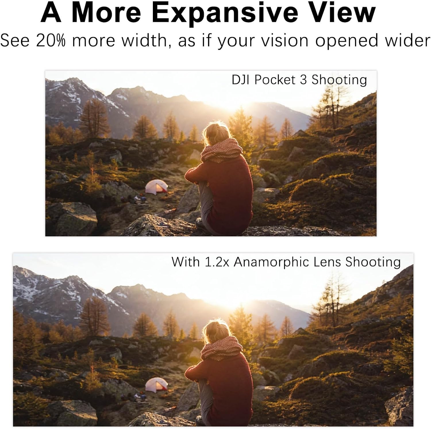 1.2X Anamorphic Lens for DJI Osmo Pocket 3, Magnetic Attachment, Multi-Layer Coated Optical Glass, Includes Portable Box and Screen Protector