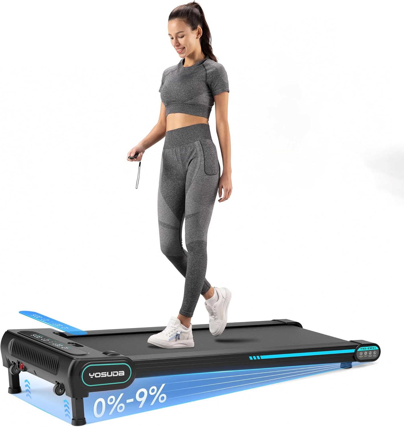 YOSUDA Walking Pad Auto Incline Treadmills, 9% Incline Under Desk Tredamills with 300LBS Weight Capacity 3 Adjustable Slopes (Dark Blue) YOSUDA Walking Pad Auto Incline Treadmills, 9% Incline Under Desk Tredamills with 300LBS Weight Capacity 3 Adjustable Slopes (Dark Blue)