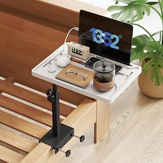 NiHome Adjustable Bedside Clip-On Tray