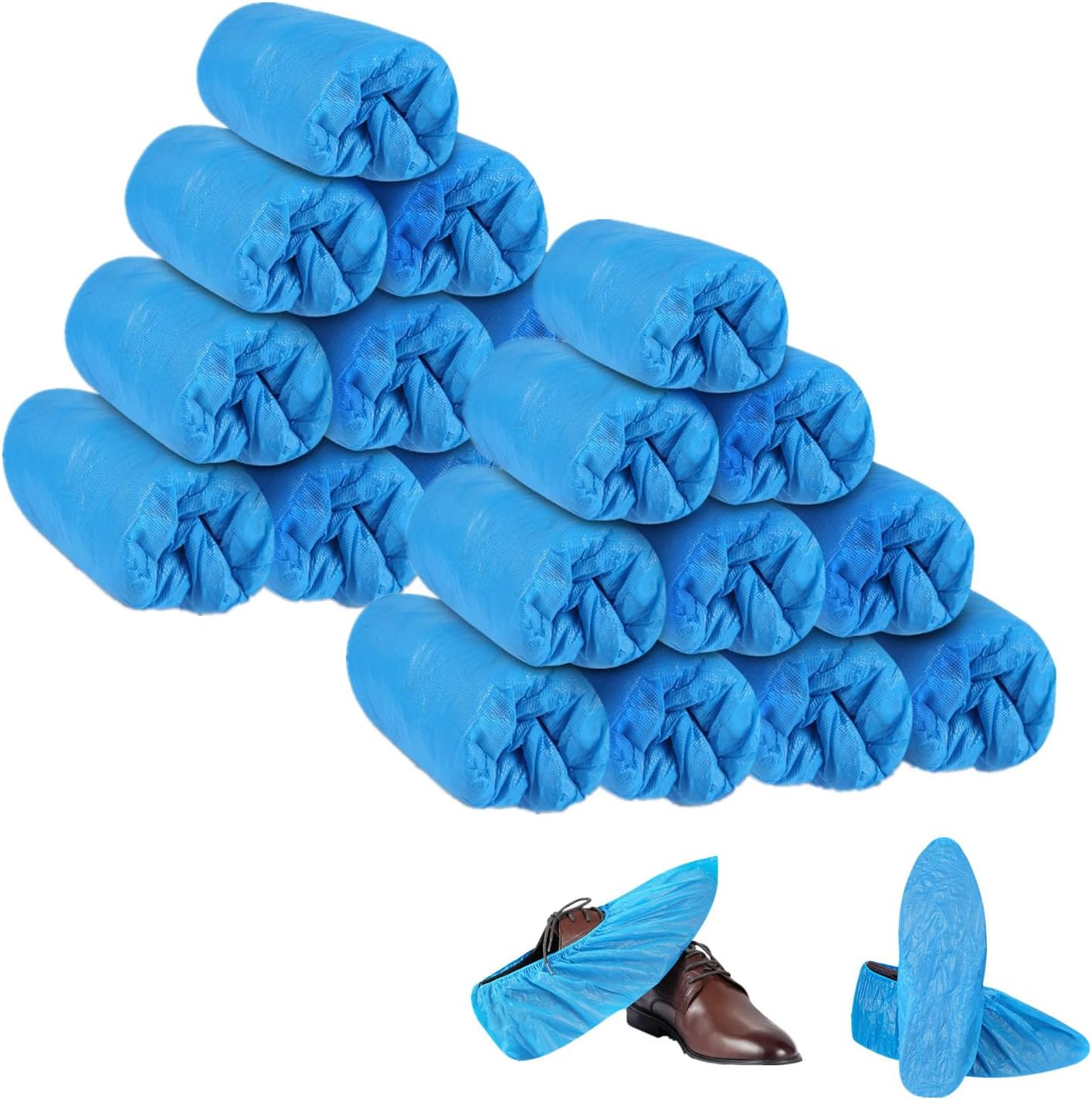 HOEAAS 200 Pack Shoe Covers for Indoors,Waterproof Shoe Covers, Disposable Non Slip Durable Boot Cover Shoe Protectors Covers for Home, Floor Carpet Protection, One Size Fits All