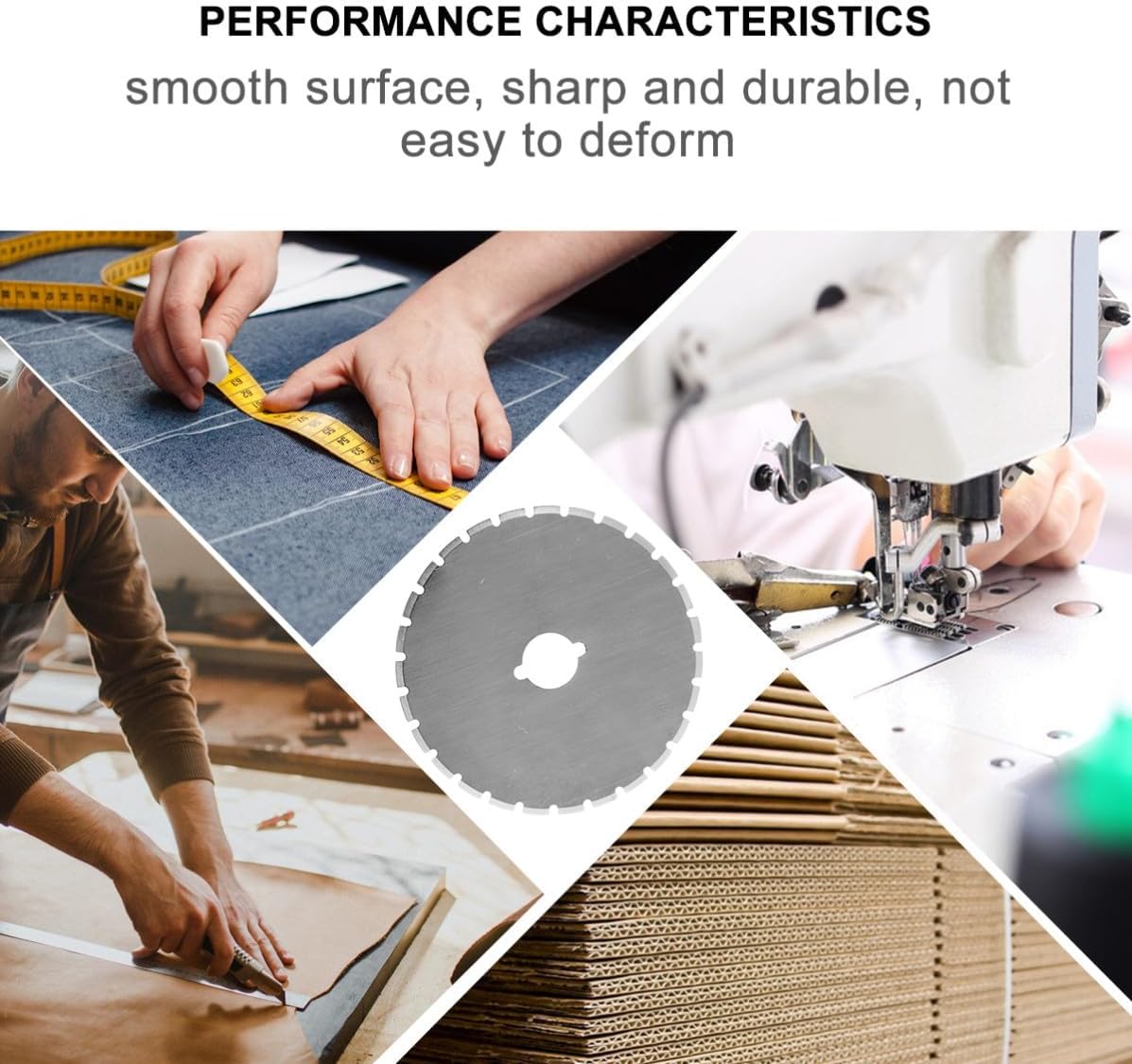 Generic Rotary Cutter Replacement Blades Set 45mm Steel Cutting Wheel Blades 7 Pcs with Storage Case Includes Wavy and Straight for Leather and Crafts, Suitable for School and Shop Use
