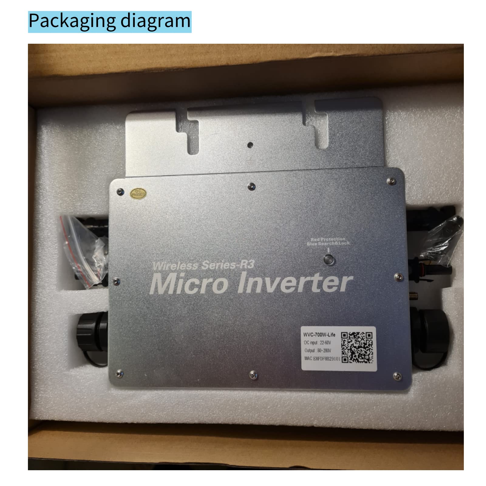 WVC - 700W Microinverter a Rete Solare Impermeabile Controllo WIFI Identificazione Automatica Micro Inverter CC a CA 120/230 V