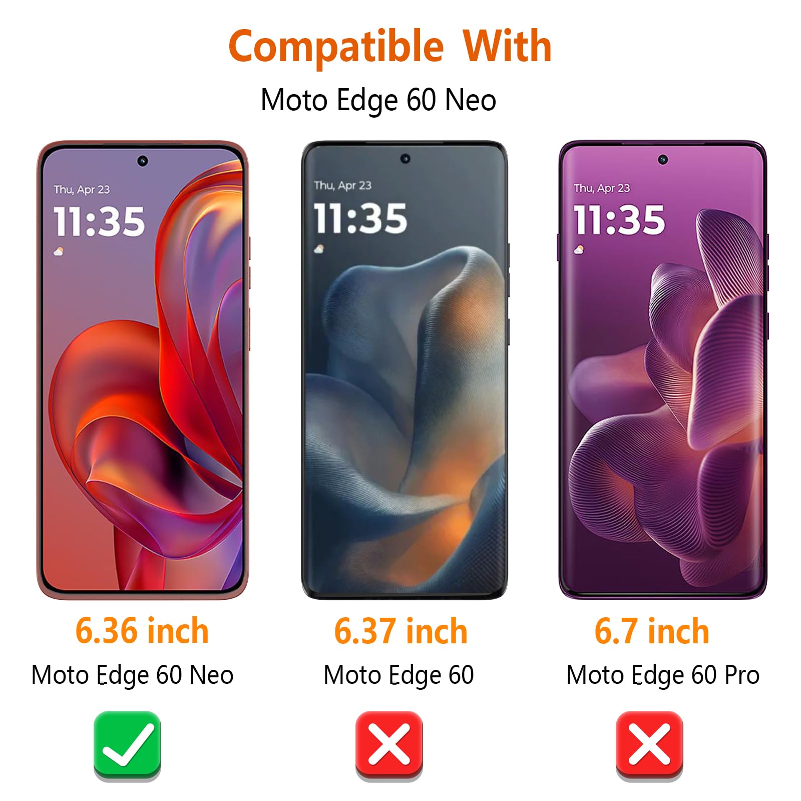 Pollachi [3 Pezzi Vetro Temperato per Motorola Moto Edge 60 Neo/Moto Edge 50 Neo,Pellicola Protettiva,Durezza 9H Anti Graffio,Anti-Impronte Senza Bolle