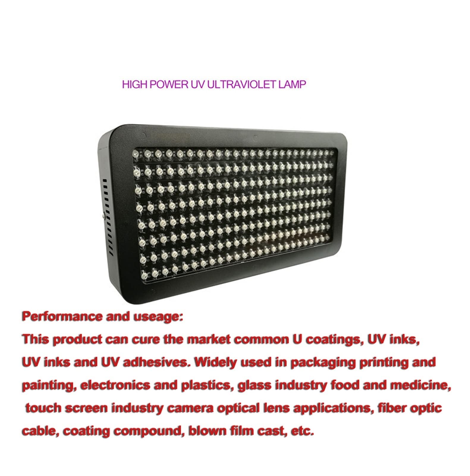 Lámpara de uñas de Gel UV 2000W Led de Alta Potencia Ultravioleta enfriado por Aire UV curado Pintura Tinta sólida Placa impresión Aceite Verde lámpara detección fallas(365nm)